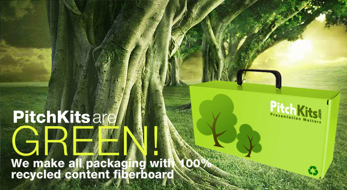 PitchKits are Green : we make all packaging with 100% recycled content fiberboard